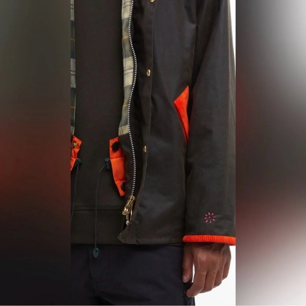 NWT BARBOUR X FLOWER MOUNTAIN Jacket in Black/ Fuchsia - Picture 8 of 16